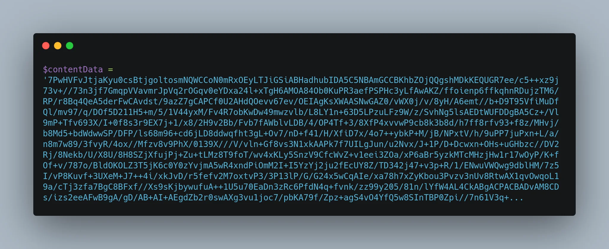 few lines of encoded document